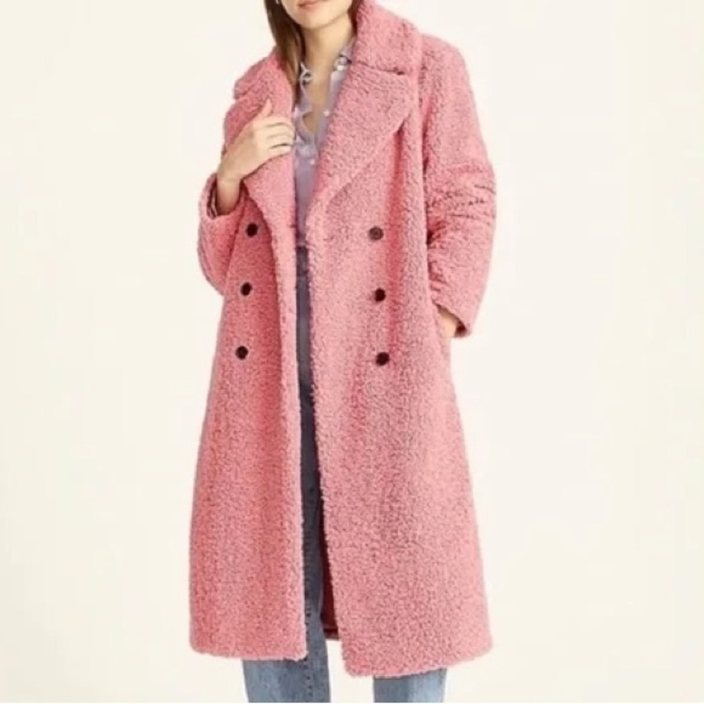 J.Crew Double-breasted teddy sherpa topcoat